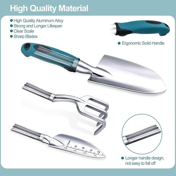 Kynup Garden Tools 7-Piece, Gardening Hand Tools, Gardening Tools Set Cultivators with Rust-Proof,Stainless Steel, Aluminum Alloy Material, Gardening Supplies Set Ideal Gift by GreenHaven Gardens
