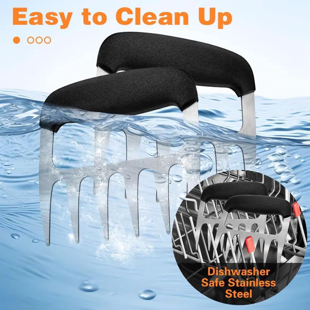 Meat Shredder Claws, 2 PCS Stainless Steel Meat Claws, Metal Pulled Pork with Handle Turkey Pork Chicken Shredder Tool Accessories for Men Grilling Cooking BBQ Serving by GreenHaven Gardens