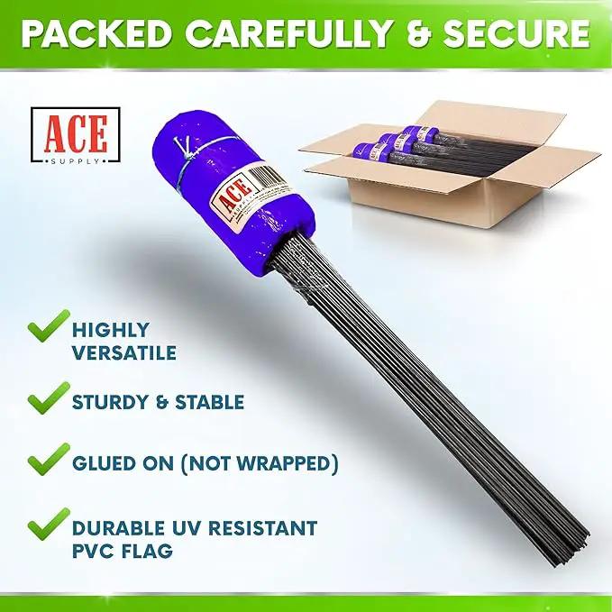 Purple Marking Flags for Yard - 4x5x15 Inch Purple Flags for Outside - 100 Pack - Markers For Lawn, Irrigation, Landscaping, Survey & Sprinkler Head Marking by GreenHaven Gardens