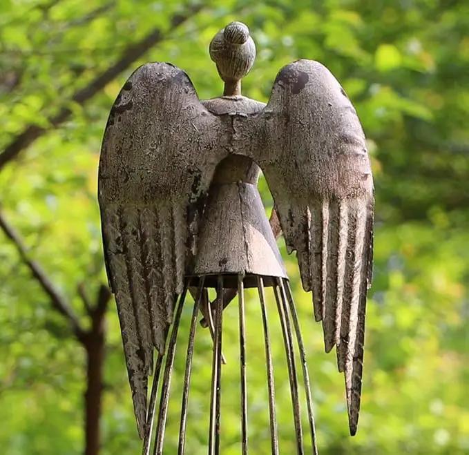 Morning View Metal Angel Statue Decor for Garden Yard Art Outdoor Standing Large Angel Decorations with Star Antique Patio Patio Lawn Holiday Christmas 26 Inches Tall by GreenHaven Gardens