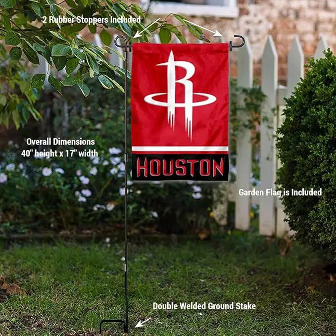 WinCraft Houston Rockets Garden Flag with Stand Holder by GreenHaven Gardens