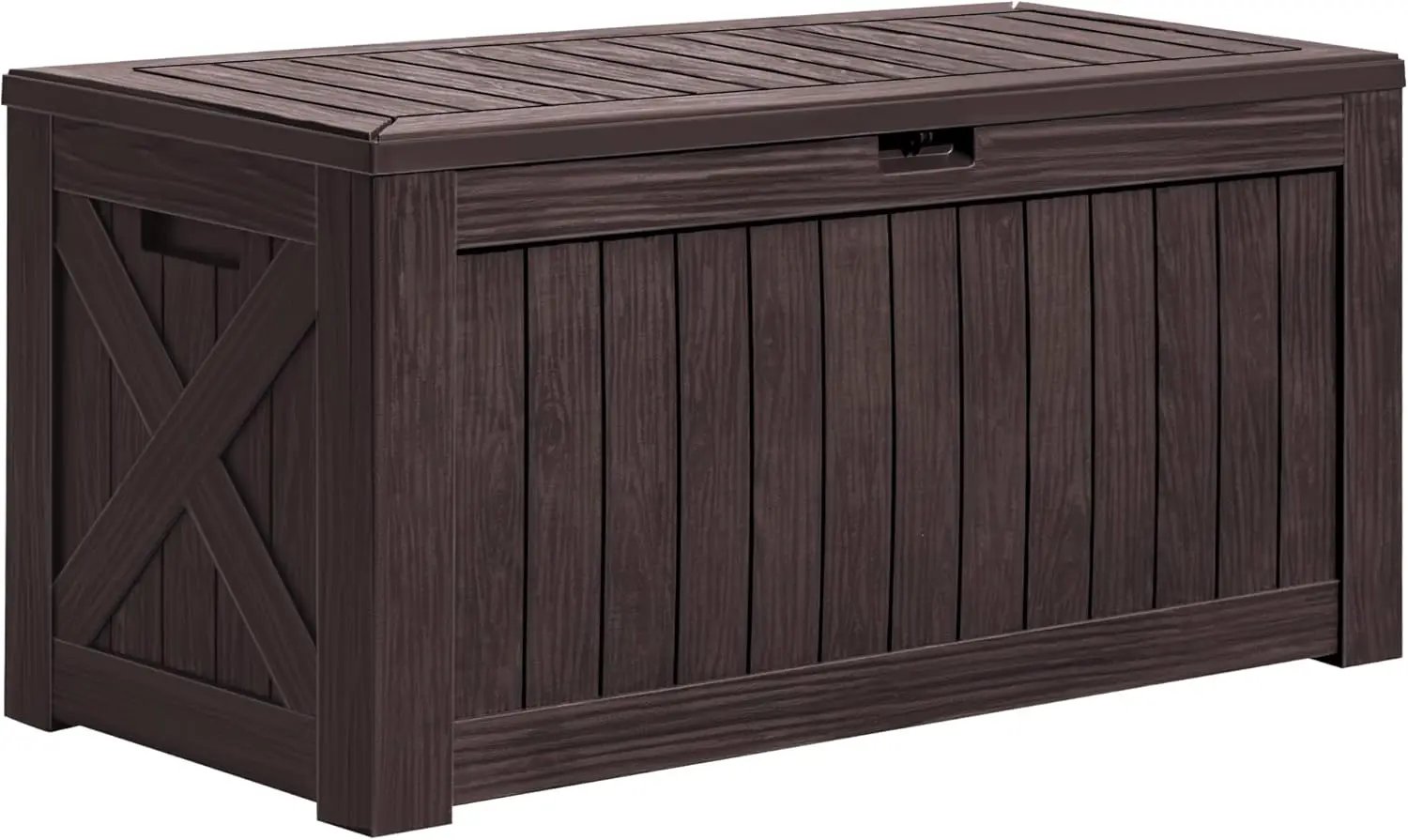 Greesum 120 Gallon Deck Box, Resin Outdoor Storage Container for Patio Furniture, Garden Tools, Pool Accessories, Weatherproof, Lockable, Brown by GreenHaven Gardens
