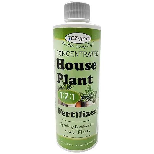 Professional Liquid Indoor Plant Fertilizer by EZ-gro | 3:1:2 Ratio of Concentrate Indoor Plant Food | 8 oz by GreenHaven Gardens