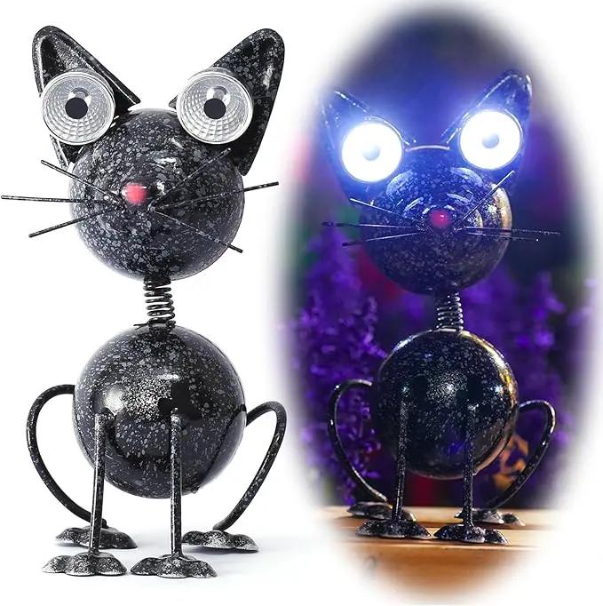 Black Cat Metal Yard Art Statue Light,Garden Outdoor Black Cat Statue Light Decoration,The for cat Lovers.(Black Cat) by GreenHaven Gardens