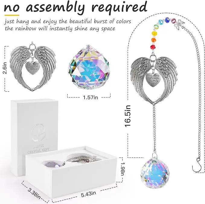 Memorial Gifts for Loss of Loved One Unique Sympathy Gifts Rainbow Sun Catcher Indoor Window Hanging Crystal Prism Grief Bereavement Gifts Ideas for Who Loss of Mom Dad (Silvery) by GreenHaven Gardens