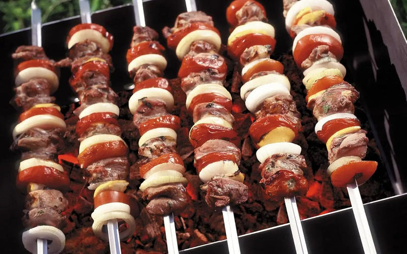 Metal Skewer for Grilling,Kabob Skewer,Flat BBQ Barbecue Skewer,Grilling Skewers Set,Reusable BBQ (14" skewer(16 pack)) by GreenHaven Gardens