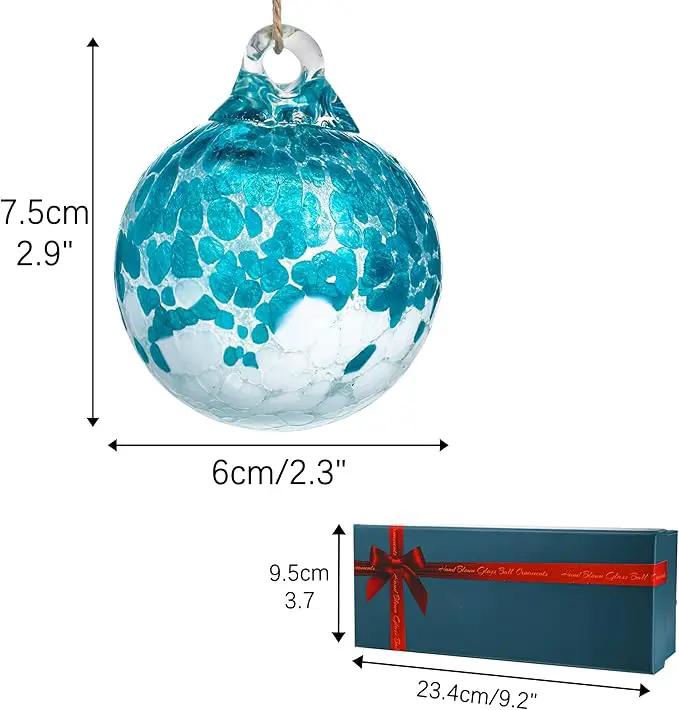 3pcs Hand Blown Glass Gazing Balls Blown Glass Christmas Ornament Balls Hanging Friendship Balls for Home Window Outdoor Garden Patio Decor by GreenHaven Gardens