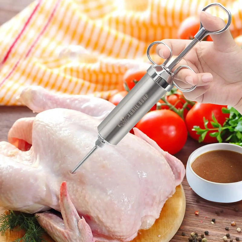 Meat Injector Syringe Kit for Smoker with 3 Flavor Food Injector Syringe Meat Needles, Injection Marinades Brine for Meat, Turkey; 2-oz, Including Paper and E-Book (PDF) User Manual by GreenHaven Gardens