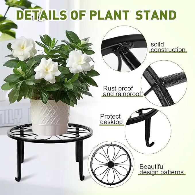 ESRICH 10Pack Plant Stand, Metal Plant Stands for Outdoor Indoor Plants, Heavy Duty Plant Stands for Multiple Plant, Anti-Rust Iron Plant Pot Shelffor Planter, Potted Plant Holder for Garden Home by GreenHaven Gardens