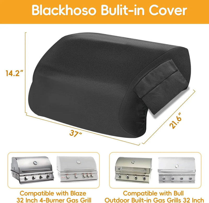 Built-in Grill Cover for Blaze 32 Inch 4-Burner Gas Grill, Cover for Bull Outdoor Built-in Gas Grills 32 Inch, Wateproof Island BBQ Grill Top Cover, Outdoor Kitchen Grill Head Cover by GreenHaven Gardens