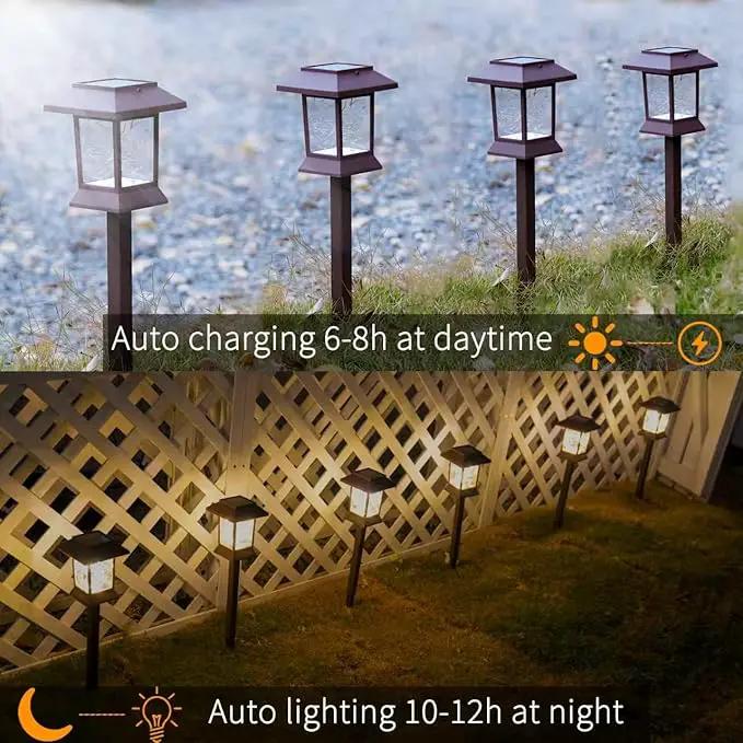 Solar Pathway Lights Outdoor Waterproof IP65, Solar Lights Outdoor with Hook 6PK, Upgraded 1000mAH Battery, Up to 12Hrs, Auto On/Off, Garden Lights Decor for Yard, Driveway, Walkway (LED) by GreenHaven Gardens