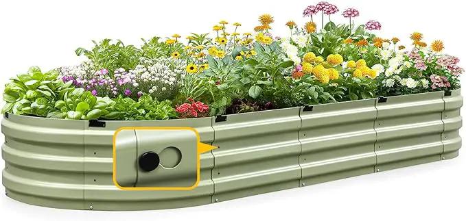 KING BIRD Raised Garden Bed Kit 2025 Upgraded Quick-Setup Galvanized Planter Garden Box Outdoor for Gardening, Vegetables, Flowers, 94x36x12 in, Olive Green by GreenHaven Gardens