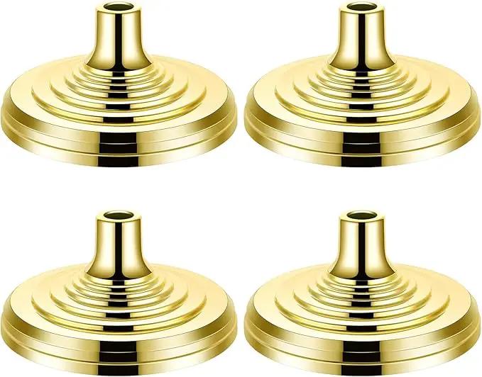 Leinuosen 4 Pcs Flag Holder Stand FlagPole Stand Flag Pole Base for Indoor Outdoor 1.3/1.1 Inch Diameter Flagpole Garden House Classroom Churches Meeting Party Flags Banner(Gold) by GreenHaven Gardens