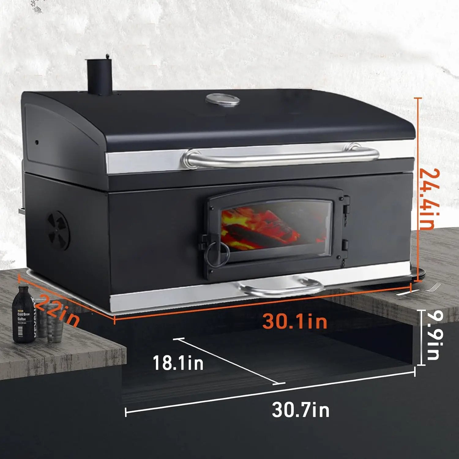 Built In Charcoal Grill, BBQ Grill with Oversize Cooking Area, Outdoor Cooking Grill with Charcoal Trays for Outdoor Backyard Camping Picnics, Patio and Parties by GreenHaven Gardens