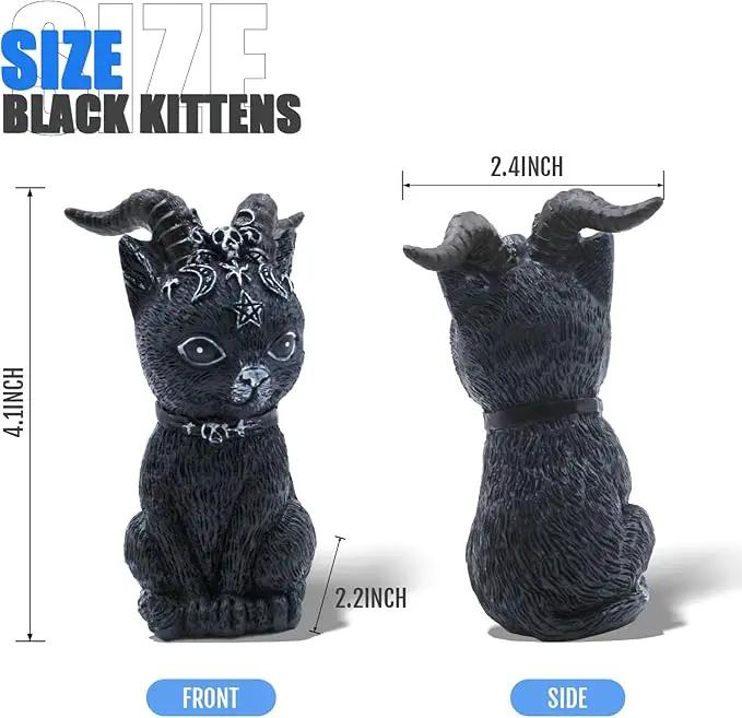 4PCS Set Cats Garden Decor Cat Gnome Statues for Outdoor Halloween Cat Figurine Cat Lover Idea Cute Cat homedecor Waterproof Figurines Lawn Ornaments by GreenHaven Gardens