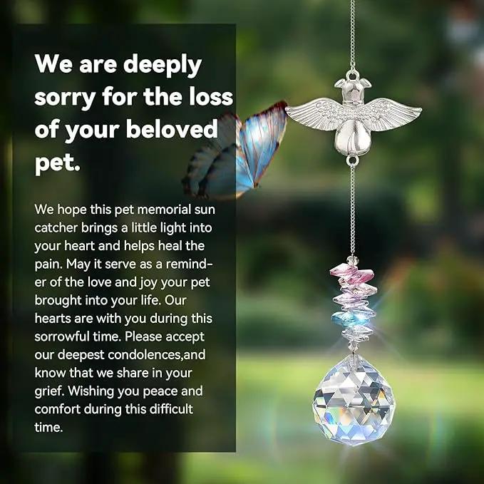 Loss of Dog Sympathy Gift - Dog Memorial Suncatcher, Pet Loss Crystals Prisms Rainbow Maker, Rainbow Bridge Dog Memorial Gifts, Passing Away Remembrance Sun Catcher, Pet Loss Bereavement Gift Idea by GreenHaven Gardens