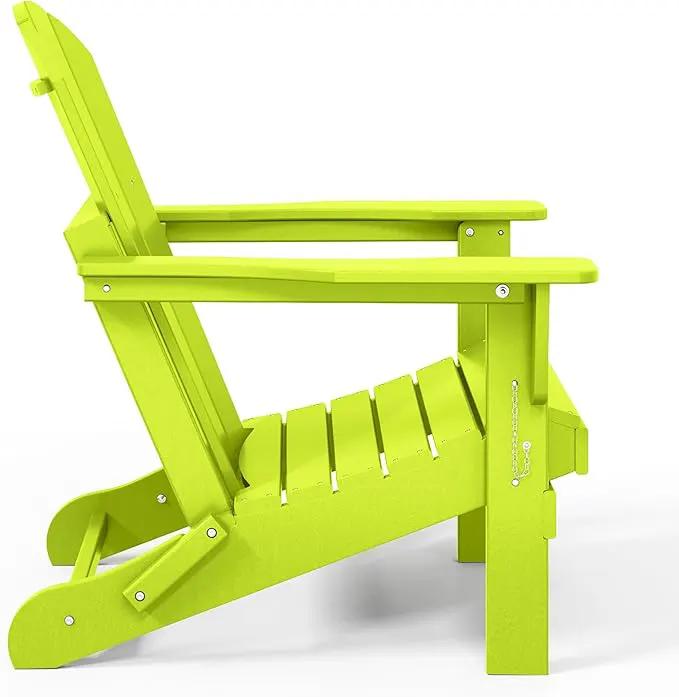 Westin Outdoors Laguna WO Home Furniture Adirondack Chair 2 PCS Set Outdoor Folding Patio Chair for Bon Fire Pit Garden Lawn Backyard Lounging Relaxing (Lime Green) by GreenHaven Gardens
