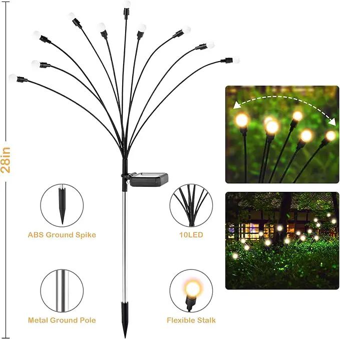 Solar Lights Outdoor Decoration, Waterproof Xmas Outdoor Lights Decor for Yard, Patio, Garden, and Front Porch, 60 LEDs Swing with The Wind (6 Pack, Warm White) by GreenHaven Gardens