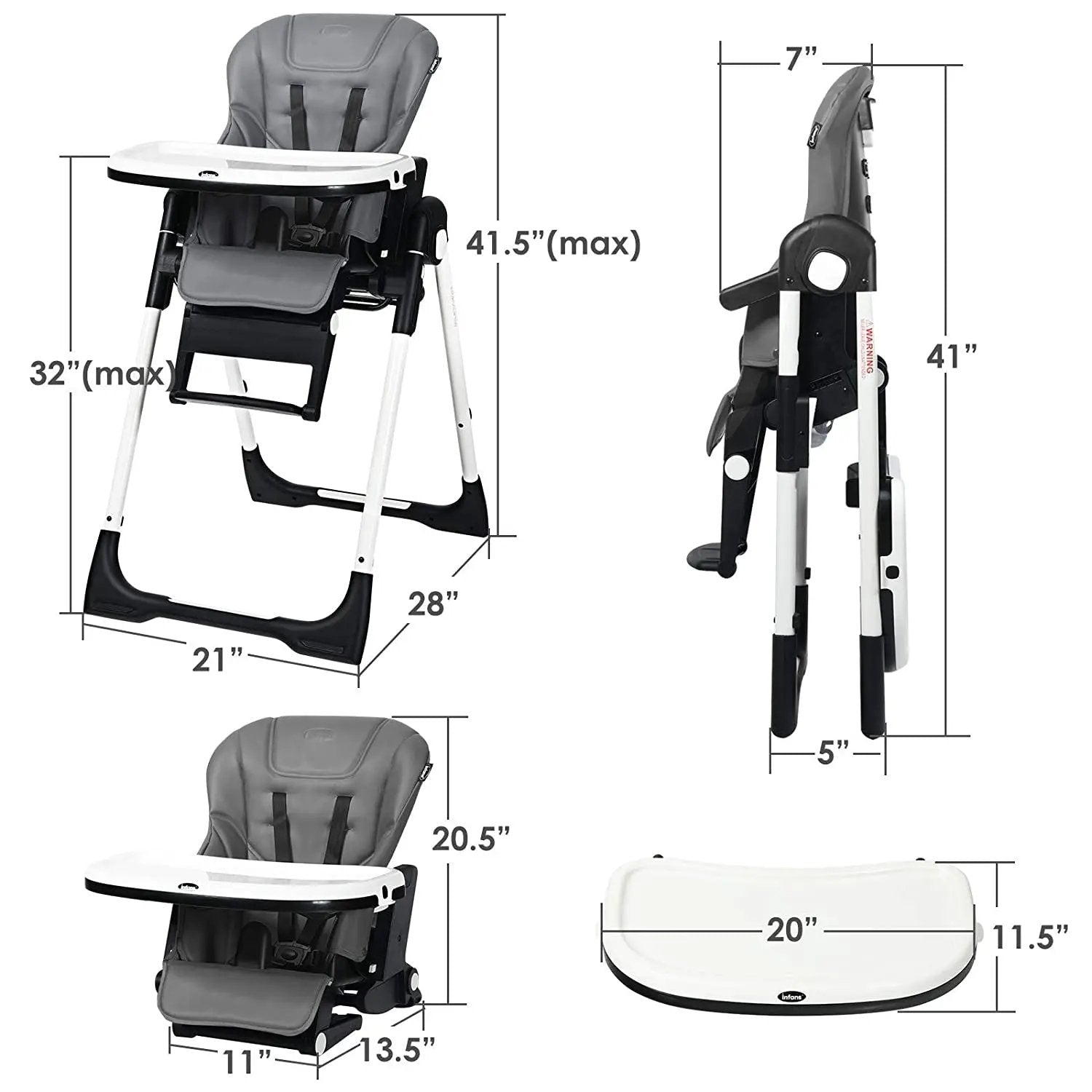 4-in-1 High Chair–Booster Seat with Adjustable Height and Recline by DirectDeals