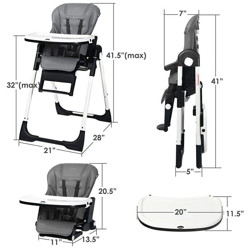 4-in-1 High Chair–Booster Seat with Adjustable Height and Recline by DirectDeals
