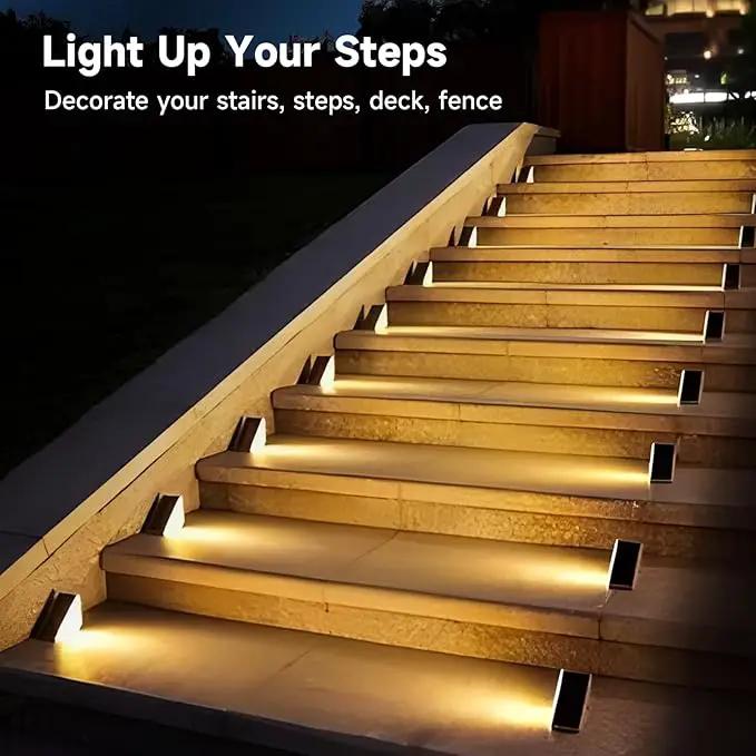 Solar Step Deck Lights Outdoor 16 Pack Solar Step Lights, Waterproof Warm White/7 RGB Color Glow Solar Stair Lights for Yard, Patio, Garden, Walkways, Front Door, Pathway, Driveway by GreenHaven Gardens