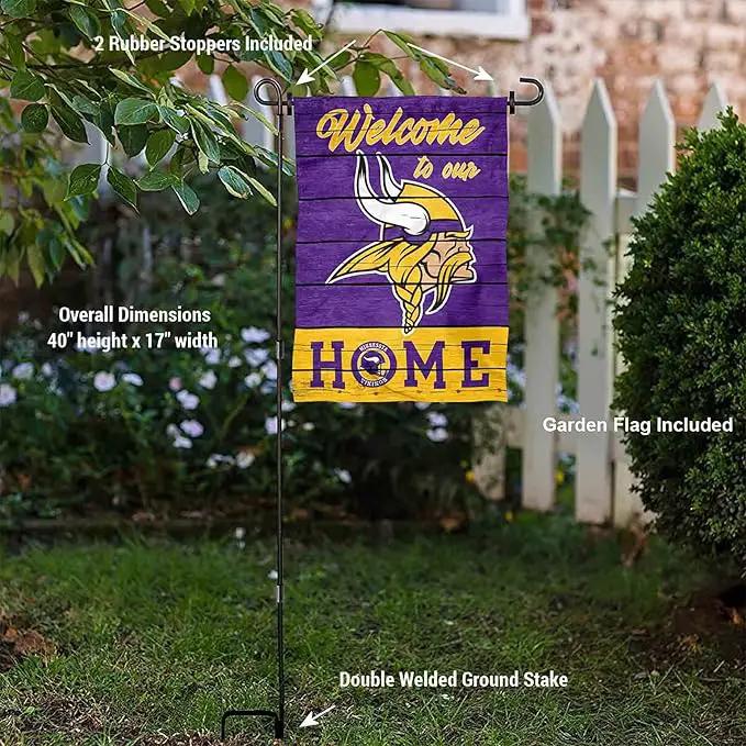 WinCraft Vikings Welcome to Our Home Garden Flag and Flagpole Mount by GreenHaven Gardens