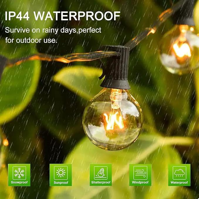 Outdoor String Lights, 100Ft G40 Globe Patio Lights Waterproof with 100 Warm White Bulbs, Connectable Hanging Backyard Light for Outside Garden Balcony Holiday Party Decor-Black by GreenHaven Gardens