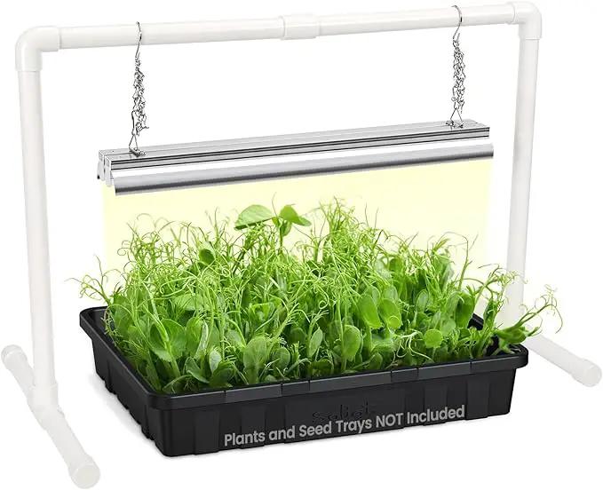 SOLIGT Grow Lights for Seed Starting, 2FT LED Full Spectrum Seedling Lights with Stand for Indoor Plants Vegetable Growing, Duoble Brightness, Height Adjustable, Energy Efficient by GreenHaven Gardens