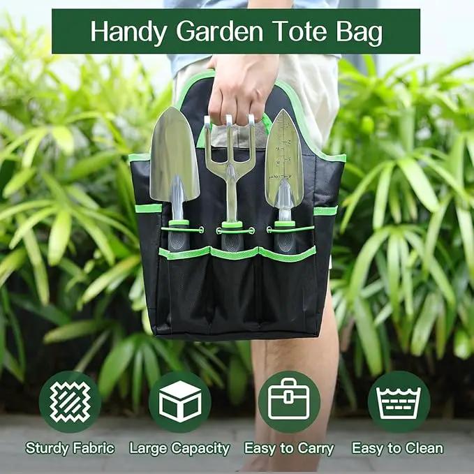 Gardening Tools Set, 8PCS Heavy Duty Garden Tools with Non-Slip Rubber Grip with Large Garden Bag for Tools Aluminum Alloy Hand Tools for Gardening,Gardening Gifts for Women and Men, Green by GreenHaven Gardens