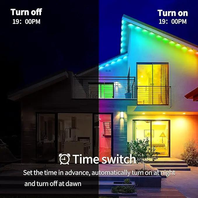 Permanent Outdoor Lights,100ft RGB Eave Light with App Control Remote,IP67 Waterproof LED Lights,Music Sync Outside Light for House,Halloween,Roof,Garden,Christmas,Holiday Decoration by GreenHaven Gardens