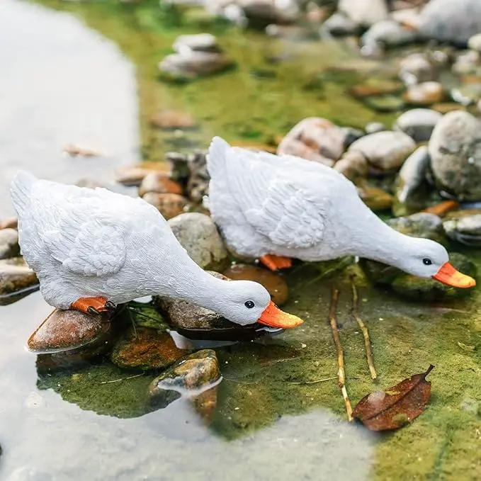 Garden Duck Statues Christmas Pond Decor Resin Goose Sculptures & Statues Funny Animal Outdoor Figurines Yard Art for Patio Pool Lawn, Ideal Gifts for Women Mom by GreenHaven Gardens