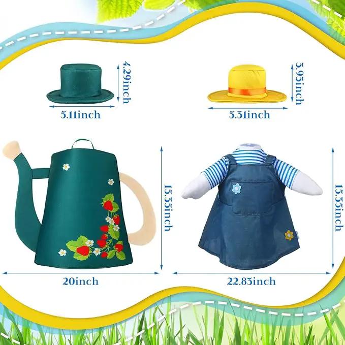 Frienda 2 Set Porch Goose Outfits Clothes 23 Inch Garden Raincoat Flag Bee Fishing Style Goose Costume for Lawn Patio Valentine's Day Decor by GreenHaven Gardens