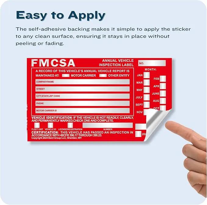 20-Pack DOT Compliant Aluminum Annual Vehicle Inspection Label – Red FMCSA Label with Punch Boxes by GreenHaven Gardens