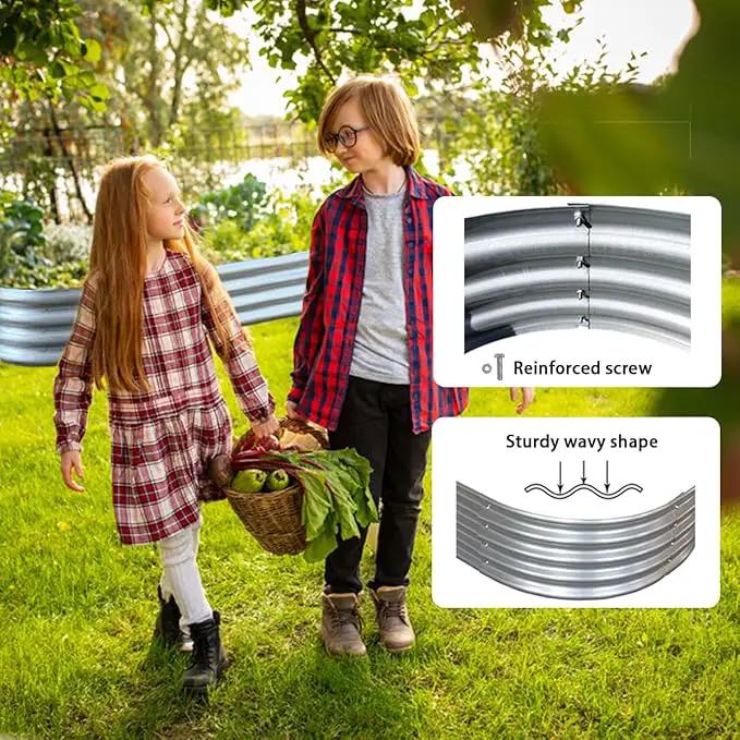 Raised Garden Bed, 6×3×1ft Outdoor Galvanized Planter Boxes, Galvanized Garden Beds Outdoor with Metal Plant Stakes, Large Raised Garden Box, Garden Beds Outdoor for Vegetables Stock Tank by GreenHaven Gardens