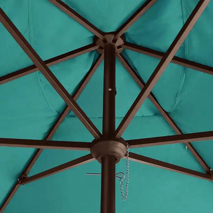 EliteShade USA 10-Year-Non-Fading 6.5x10Ft Rectangular Market Umbrella Patio Umbrella Outdoor Table Umbrella with Ventilation, Teal by GreenHaven Gardens