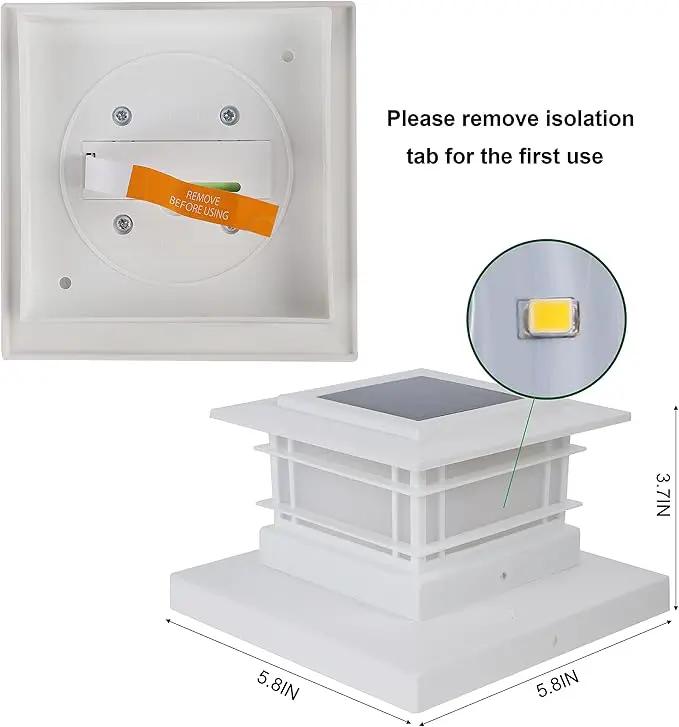 Dynaming 6 Pack Solar Post Lights Outdoor, Solar Powered White Shell Fence Post Cap Lights, High Brightness Warm White LED Lighting for Garden Deck Patio, Fit 4x4, 5x5 or 6x6 Vinyl/Wooden Posts by GreenHaven Gardens
