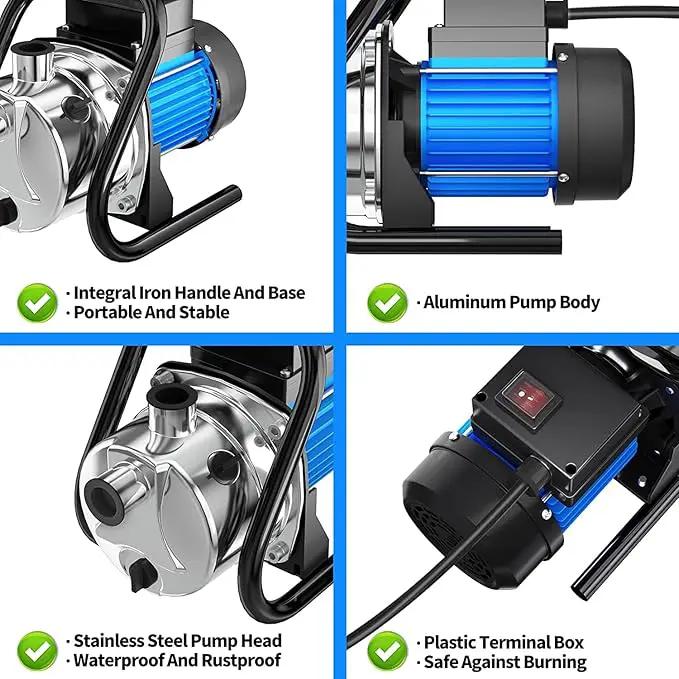 1.6 HP Portable Water Transfer Pump 1500 GPH Electric Shallow Well Pump Garden Booster Pumps for Draining Irrigation Lawn Farm Water Removal by GreenHaven Gardens