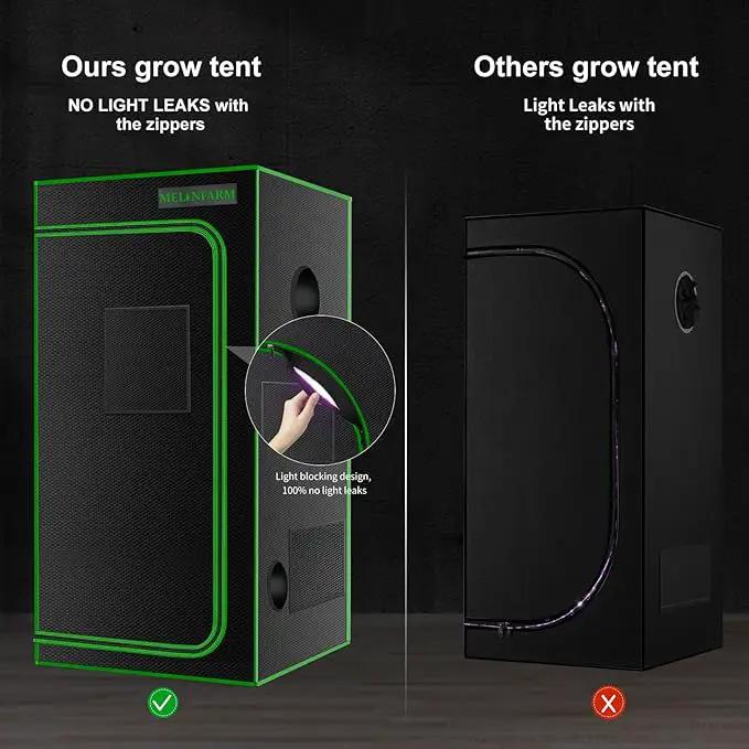 MELONFARM 2x2 Grow Tent, 24"x24"x48'' High Reflective 600D Diamond Mylar Canvas with Observation Window and Floor Tray for Hydroponic Indoor Plant Growing by GreenHaven Gardens