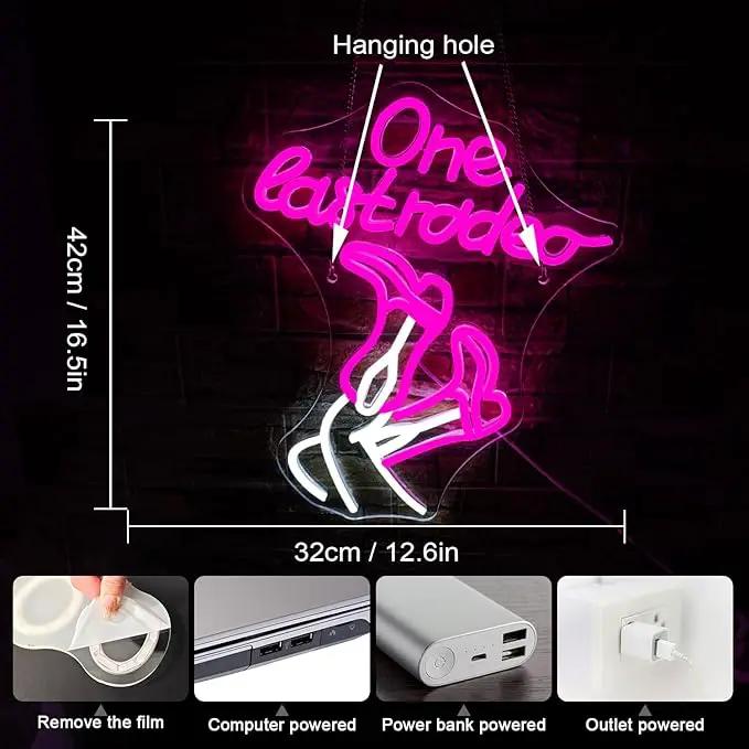 WLHOPE One Last Rodeo Neon Sign Cowboy Boots Neon Sign Led Sign,Dimmable Cowgirl Neon Signs for Wall Decor,Connectivity Via USB Licked Neon Light for Bedroom Home Bar Club Hotel Party Western Decor by GreenHaven Gardens