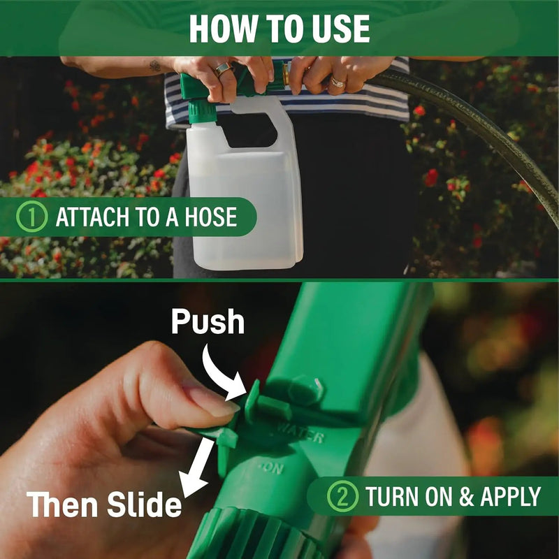 Humboldts Secret 2-Pack Garden Hose End Sprayer | Multipurpose Lawn Attachment with 100 to 1 Mixing Ratio | Garden Sprayer for Lawn Care, Fertilizing, Car Wash & Outdoor Use | 32 ounce by GreenHaven Gardens