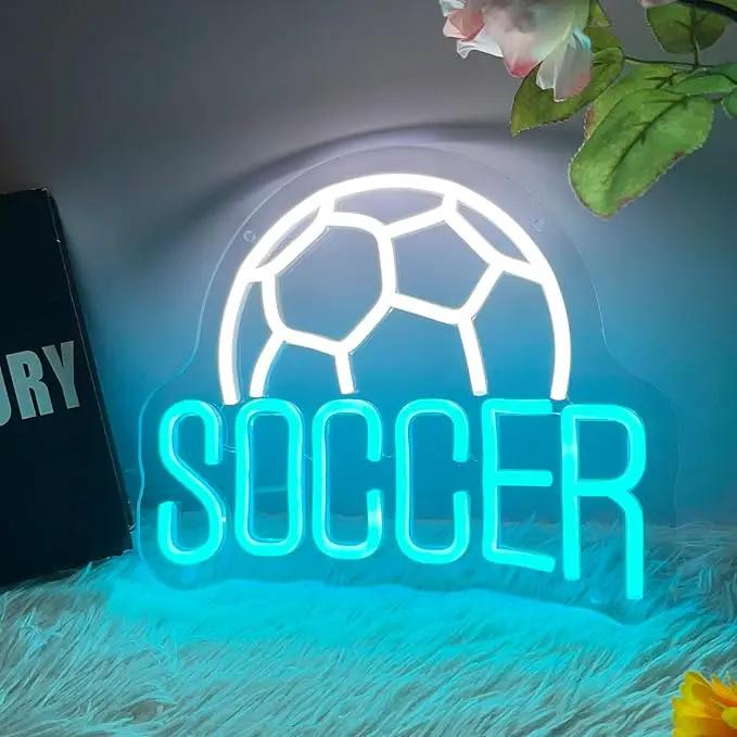Soccer Neon Sign Dimmable LED Neon Signs for Wall Decor, Football Neon Light Sign for Bedroom Man Cave Gaming Room Party College Club Decor Sports Soccer Players Lover Gifts by GreenHaven Gardens