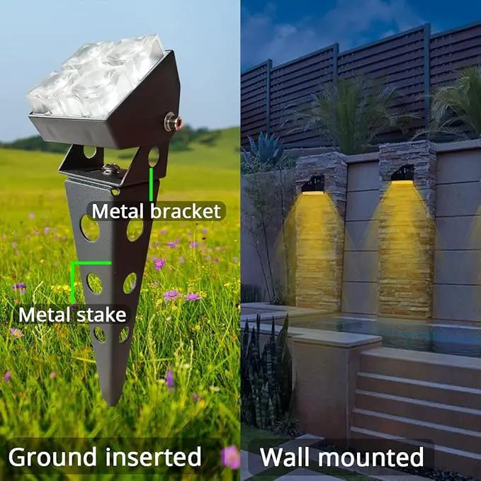 Solar Spot Lights Outdoor Waterproof IP65 Landscape Spotlights with Metal Stake Total 84ft Cable 6-in-1 Warm White Auto On/Off Dusk to Dawn Uplights for Trees Garden Yard Landscape Downlight by GreenHaven Gardens