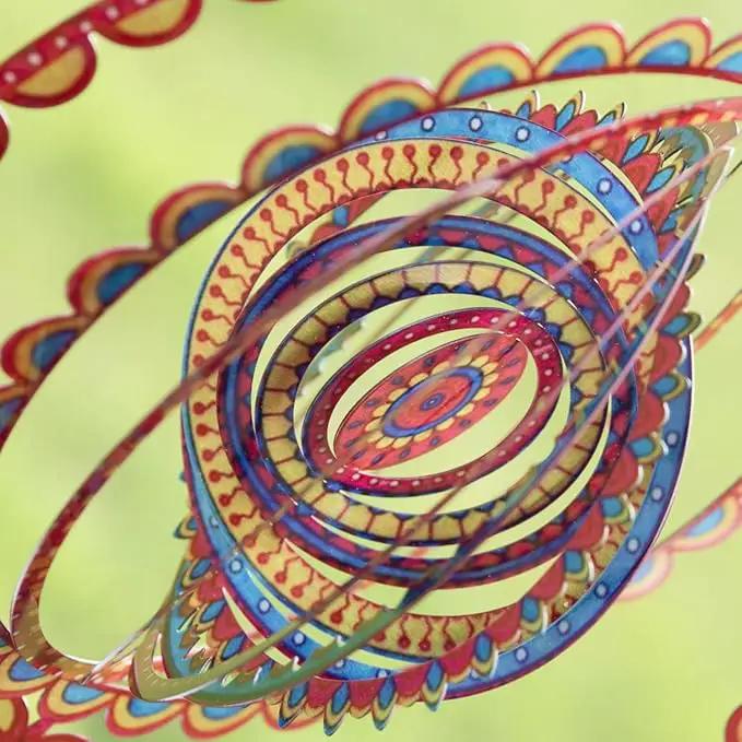 VP Home Sunrise Mandala Kinetic Wind Spinner for Yard and Garden Wind Spinner Outdoor Metal Large Hanging Mandala Decor 3D Garden Art Wind Sculpture Spinners by GreenHaven Gardens
