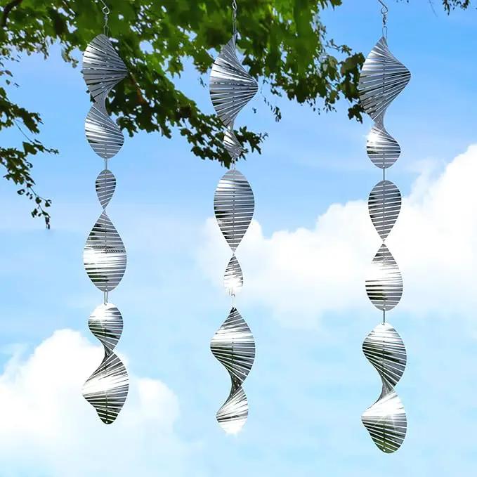 Bird Deterrents for Outside Patio, Bird Scare Devices Set Highly Reflective 3D Wind Spinners Outdoor Garden Decor, Bird Reflectors to Keep Birds Away Window Roof Yard Orchards Deck by GreenHaven Gardens