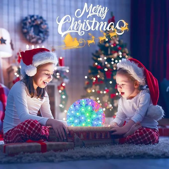 Brightown Christmas Hanging Starlight Sphere Light, 6” 100 RGB Replaceable LED Bulbs with Add-On Plug, LED Sphere Lights for Trees Party Wedding Patio Indoor Outdoor Decorations by GreenHaven Gardens