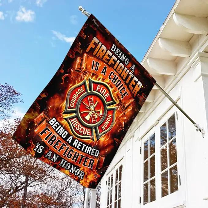 FLAGWIX Firefighter Flag Decorations - Independence Day, 4th of July Decorations Outdoor Flags, House Flag 30x40 - USA House Garden Flags Premium Polyester, Decorative Indoors Outdoor Flags by GreenHaven Gardens