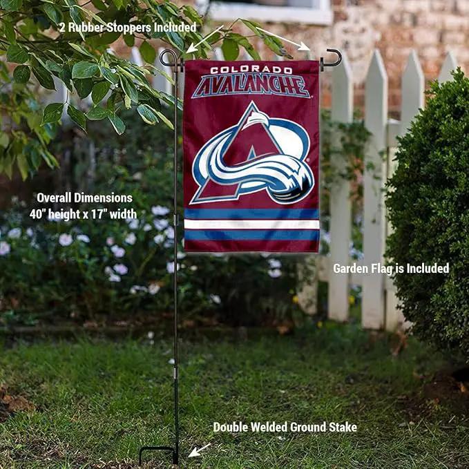 WinCraft Colorado Avalanche Garden Flag with Pole Stand Holder by GreenHaven Gardens