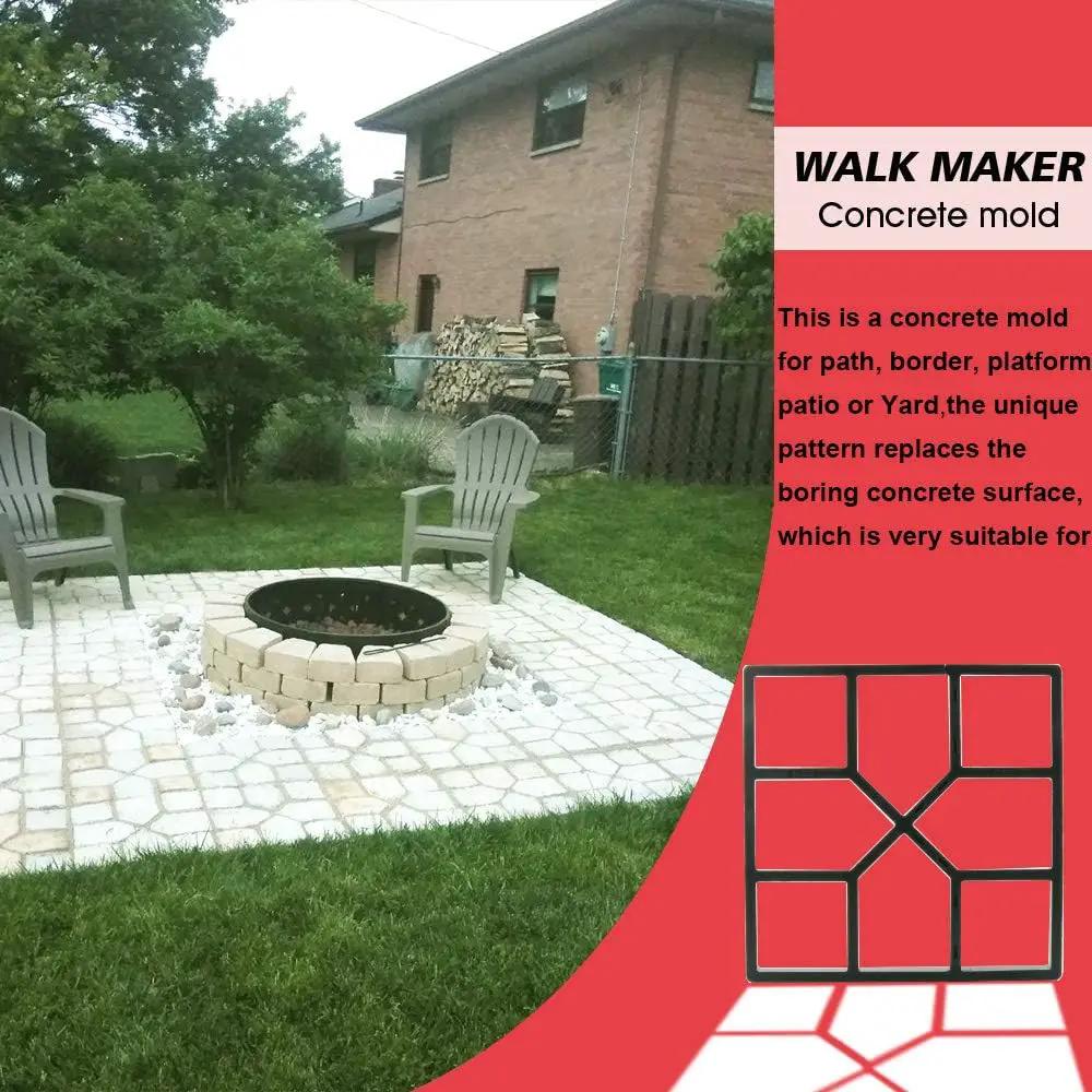 Anothera 15.7"x15.7"x1.57" Walk Maker Reusable Concrete Path Maker Molds Stepping Stone Paver Lawn Patio Yard Garden DIY Walkway Pavement Paving Moulds (Square) by GreenHaven Gardens