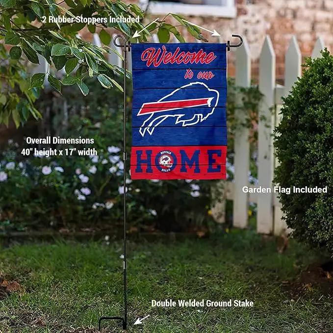 WinCraft Buffalo Bills Welcome to Our Home Garden Flag and Flagpole Mount by GreenHaven Gardens