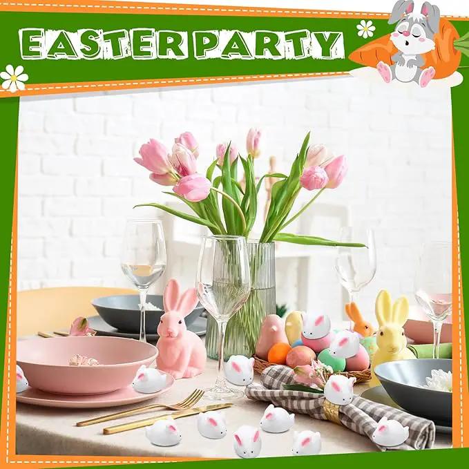 Marsui 100 Pcs Bunny Miniatures Figurines Rabbit Miniature Accessories Easter Garden Landscape Garden Rabbit for Easter Garden Accessories Dollhouses Decoration(Cute Rabbit) by GreenHaven Gardens